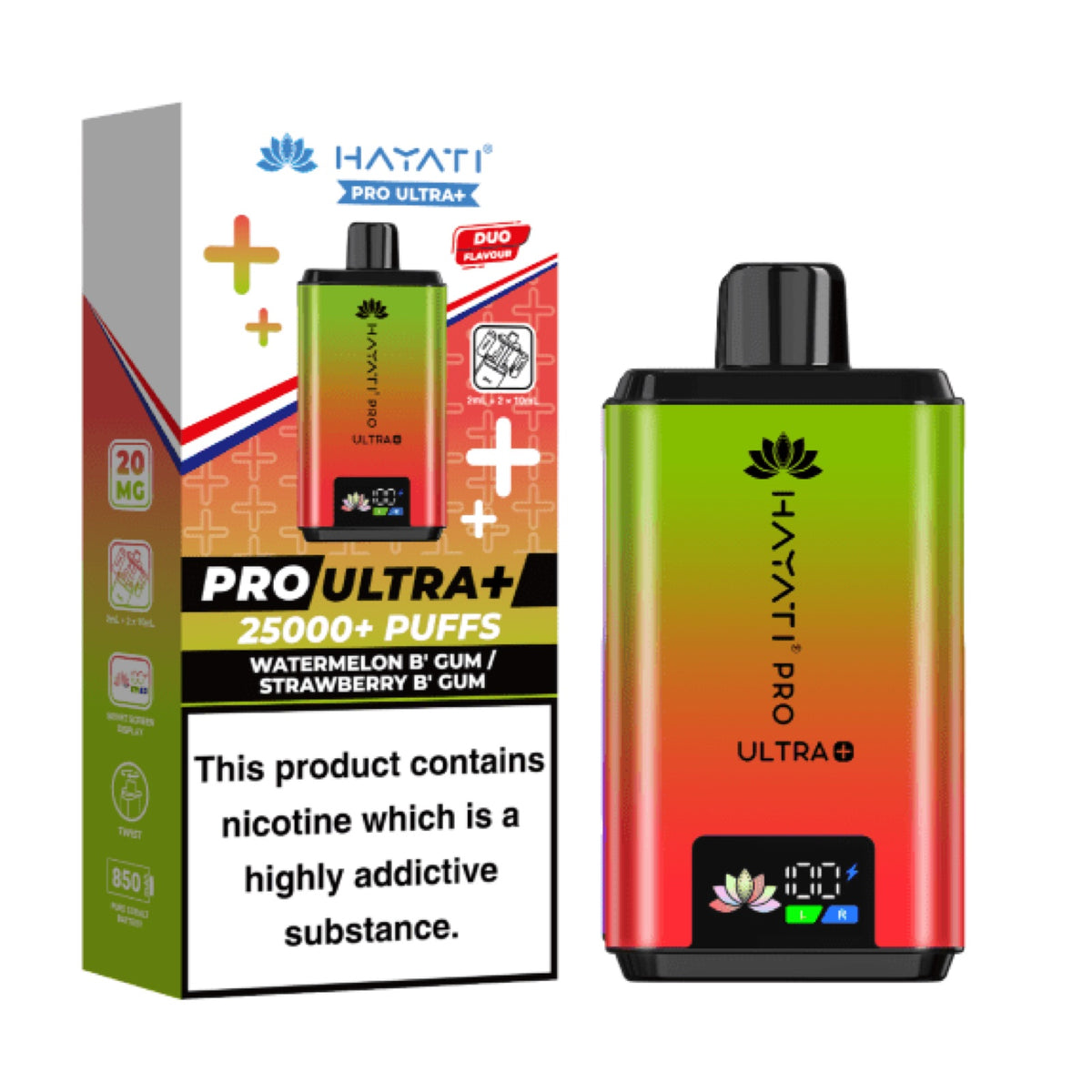 Hayati Pro Ultra + - Watermelon Bubble Gum / Strawberry Bubble Gum